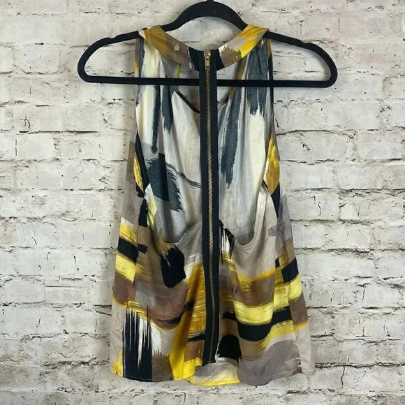 NWT T Bags Los Angeles Women's Small Tank Top 100% Rayon $127 Yellow Black Sm S - Picture 7 of 8